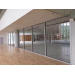 Soundproof Fireproof Sliding Office Partition Glass Walls With Aluminum Frame