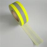 Warning Segmented Reflective Tape Sew On Yellow Silver Flame Retardant Reflective Tape 1mx50m