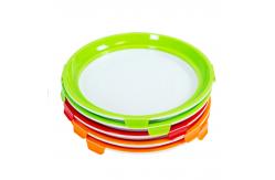 China Round Reusable Stackable Food Trays BPA Free With Elastic Lid supplier