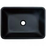 Frosted Crystal Stone Bathroom Wash Basins Rectangular Black Matte Vessel Sink