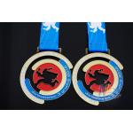 Christmas Festival Cut Out Design Cutom Award Medals Soft Enamel Process With Sublimated Ribbon for sale