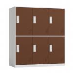 6 Doors Metal Colorful Steel Storage Half Height Lockers For Children for sale