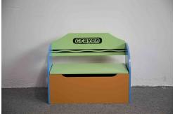 China W60CM Crayon Pattern MDF Wooden Kids Toy Chest supplier