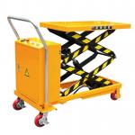 Hand Push Scissor Trolley Semi Electric Hydraulic Small Scissor Lift Trolley for sale