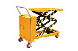 China Hand Push Scissor Trolley Semi Electric Hydraulic Small Scissor Lift Trolley supplier