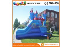 China PVC Large Blue Bounce House Jumpers Inflatable Jumping Castles With Two Slide supplier