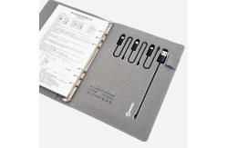 China Multipurpose Folding Power Bank Notebook Folder 6 Rings Leather Material supplier
