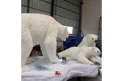 China Theme Parks Authentic Animatronic Polar Bear With Voice And Animal Sounds supplier