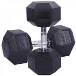 China Fitness Weights Hex Dumbbells Gym Basic Equipment Rubber Coated 2.5-50kg Dumbbells factory