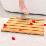 High Temperature Tolerance Bamboo Bath Mat , Wooden Bathroom Mat  22x15 Inches for sale