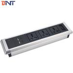 Hidden Screws Design Desk Mounted Power Sockets For Conference Room for sale