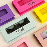 Empty Cardboard Eyelash Box Lamination / UV / Gold Foil Finishing For Cosmetic for sale