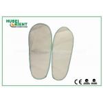 Non Woven Man / Ladies Bathroom Slippers , White Hotel Style Slippers CE Standard for sale