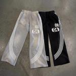 Men's Windbreaker High Waist Sweatpants with Side Stripes and Custom Logo Design for sale