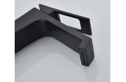 China bathroom Black Waterfall Mixer Taps Ceramic Valve Desk Mounted supplier