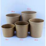 Leakproof Kraft Paper Soup Bowl , Recyclable 12 Oz Soup Cups With Lids for sale