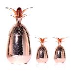 Customized Rose Gold Plated Cocktail Pineapple Cup Stainless Steel Pineapple Shape Drink Glass Set for sale