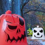 Wholesale Large Heat Seal Side Biodegradable LDPE Plastic Pumpkin Bag for Halloween Garden Yard Decoration for sale