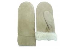 China Customized Pig Leather Gloves , Anti Cold Leather Mittens With Wool Liners supplier