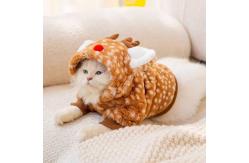 China Fall / Winter Christmas Elk Pull Down Fleece Christmas Funky Clothes For Pets supplier