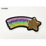 Cute Rainbow Sequin Embroidery Patches Handmade 2 Tall No Minimum for sale