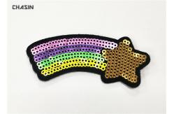 China Cute Rainbow Sequin Embroidery Patches Handmade 2 Tall No Minimum supplier