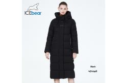 China 115cm Cotton White Jacket Long Down Cotton Coats For Ladies With Hood supplier