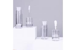 China Clear PETG Round Lip Gloss Container Cosmetic Jars Recyclable Plastic Bottle Cosmetic Bottles supplier