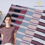 Moisture Absorbing Breathable Smooth Striped Knit Fabric For T Shirt for sale