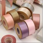 Custom Double Sided Satin Wrap Ribbon Sustainable Decoration Silk Ribbon Ivory Purple for sale
