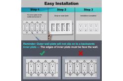 China Rectangular 4 Gang Screwless Wall Plate For Socket Switch Cover supplier