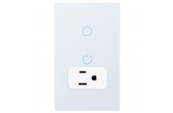 China IOS / Android Compatibility Wifi Smart Socket 15A With 1 Gang Wifi Switch supplier