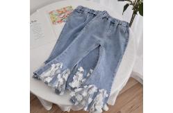 China Anti Pilling Children'S Casual Trousers Breathable High Waisted Flared Jeans OEM supplier
