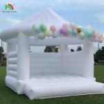Custom White Inflatable Bounce Castle Party  Wedding Bouncer House With Circular Roof for sale