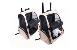 China 40*27*55cm Backpack Stroller Pet Carrier With Detachable Wheel supplier