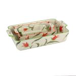 Flower Pattern Porcelain Ceramic Bakeware Sets 1mm Thickness For Kitchen ODM for sale