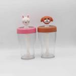 Dust Proof Design Custom Printed Water Bottles With Cartoon Straw for sale