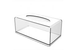 China Rectangular Clear Acrylic Tissue Box For Bathroom Facial Napkin supplier