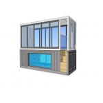 Customization 20GP Swimming Pool Shipping Container With Glass Side for sale