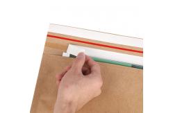 China 100% Biodegradable Kraft Mailer Paper Bag Self Adhesive Seal Sides And Bottom Gusset supplier