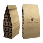 Width 7.5 Inch Kraft Stand Up Pouches 500g Gravure Print resealable coffee bags for sale