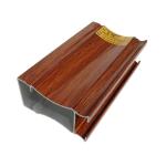 6063 Oak Wood Grain Color Transfer Printing Aluminium Door Profile High Glossy for Building for sale