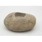 Natural River Stone Candle Holders , Stone Tea Light Holder Backside With Pads for sale