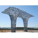 Urban Landscape Stainless Steel Sculpture Outside Metal Tree Sculpture Matt Finish for sale