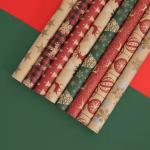 Christmas Wrap Paper 50*70cm 80g Kraft Paper Gift Paper Wrapping for sale