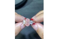 China 3.52ct Lab Diamond Jewelry Oval Pink Diamond Ring 10 Mohs supplier