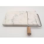 White Marble Cheese Slicer Board , Marble Cheese Cutting Board Wood Handle for sale