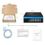 Industrial Managed PoE Switch 8 Port L2 Based 240W Budget Support 1G 2.5G Fiber Ring for sale