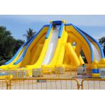 Yellow / Blue / White Inflatable Floating Water Slide For School And Garden for sale
