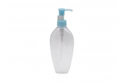 China 200ml White And Transparent Plastic Spray Lotion Bottle With Blue Pump supplier